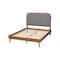 Baxton Studio Lorana Mid-Century Modern Grey Fabric and Walnut Brown Wood King Size Platform Bed 246-12645-9409-ZORO - alternate 4